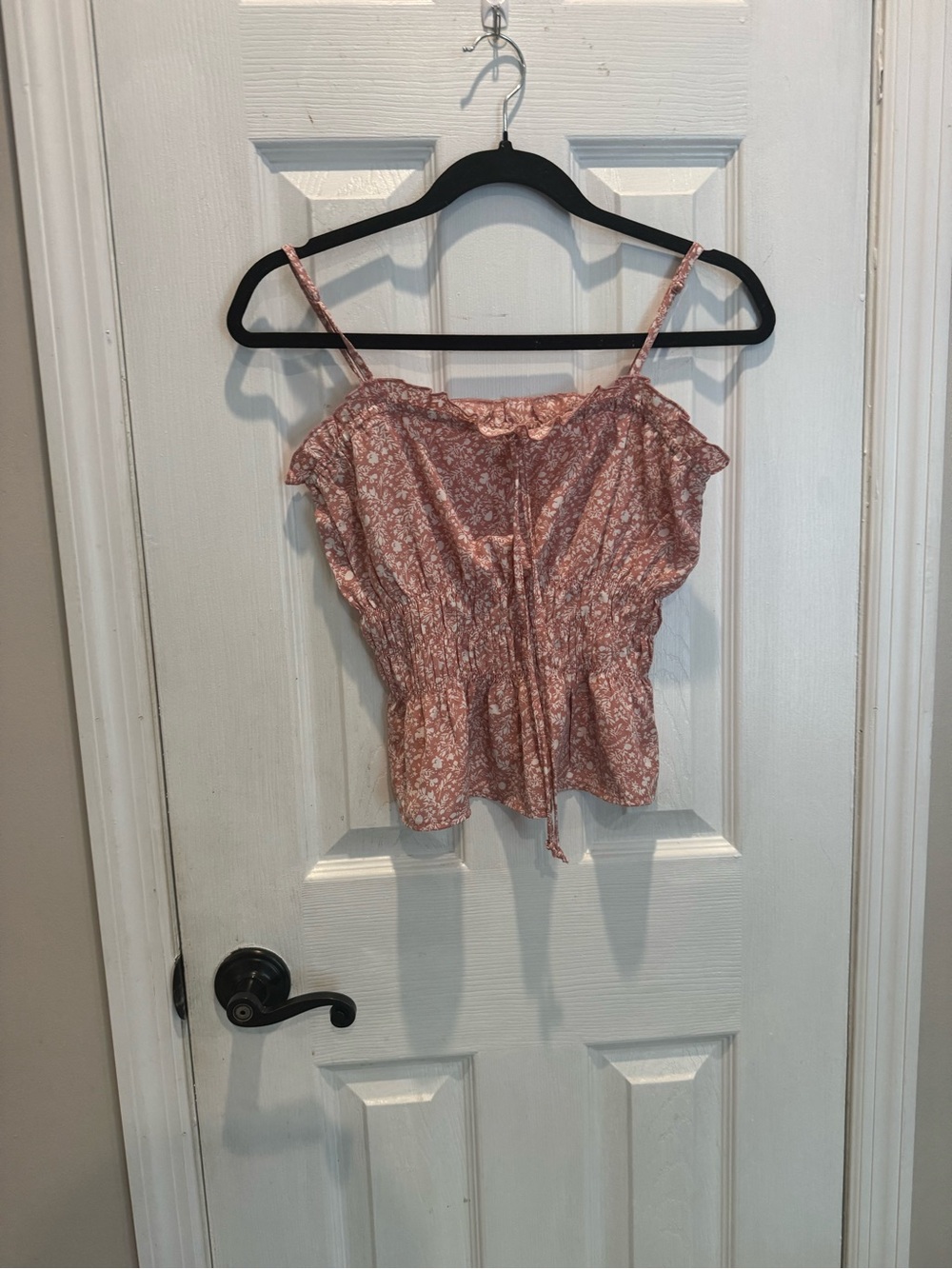 Papermoon Dusty Rose Floral Smocked Peplum Cami